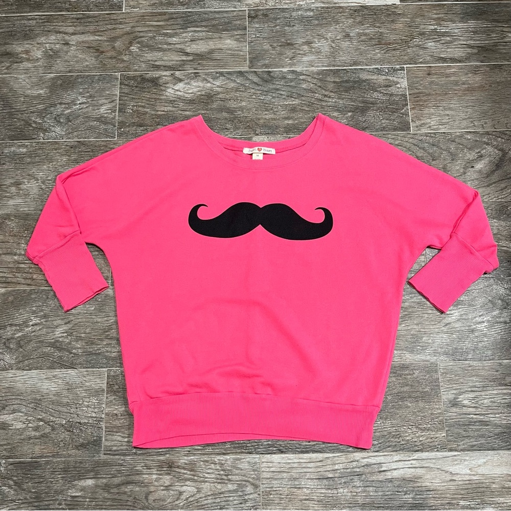Hot Pink Mustache Sweatshirt